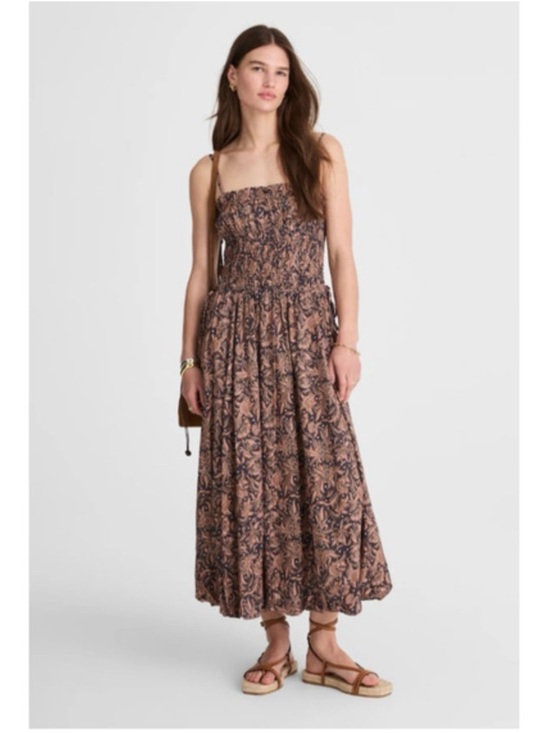 Madewell Dresses & Skirts - Madewell Brown Floral Smocked Midi Dress